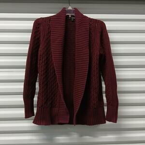 Banana Republic Women's Knit Cardigan Sweater Size Medium Burgundy Minimalist